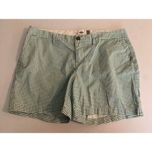 OLD NAVY Women’s Green White Small Gingham Print Pocket Shorts Size 6